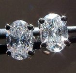 SOLD....Diamond Earrings: 1.07ct Total Weight Oval Studs R986
