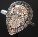 SOLD.....Halo Ring: Light Pink Pear Shape Halo RIng GIA R1422