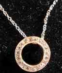 SOLD... Diamond Circle Pendant: Pink Diamonds, Pink Gold R2433