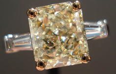 SOLD....2.09ct Y-Z I1 Radiant Cut Diamond 14Karat White and Yellow Gold Diamond Ring R2445