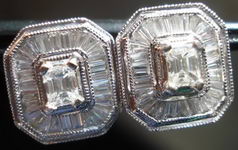 SOLD.....Diamond Earrings- Emerald and Baguette Diamonds in Platinum Website SPECIAL R1606