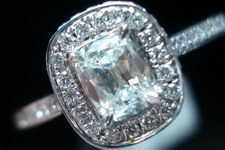 SOLD.....Halo Diamond Ring: .45 Cushion Floating Halo R2839