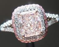 SOLD...Pink Diamond Ring: 1.02ct Fancy Light Orangy Pink Radiant Cut GIA Remarkable Ring R2727