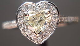 SOLD....Halo Diamond RIng: .35ct Heart Shape Halo Ring 18kt White gold R3054