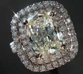 SOLD....Halo Diamond Ring: 2.08ct Daussi Cushion Platinum Double Halo HUGE R3097