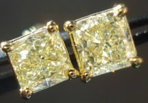 SOLD....Diamond Earrings: 1.44ct TW Natural Light Yellow Studs 18kt yellow gold R2843