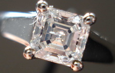 SOLD....Solitaire Diamond Ring: .90ct Asscher Cut High Color I1 Sam Spade Bargain Eye clean R3288