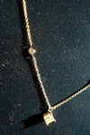SOLD.....Diamond Necklace: .37 Yellow Princess Cut center 16inch DBTY 18kt Yellow Gold R2629