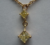 SOLD.....  Diamond Necklace: .52ctw Yellow and Colorless Diamond Drop Necklace R3353