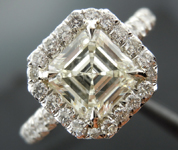 SOLD.....Halo Diamond Ring: 1.37ct K/VVS2 Asscher Cut Platinum Micro-set R3426