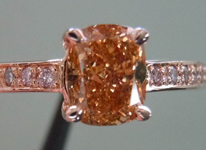 SOLD....Diamond RIng: .92 Fancy Deep Brown-Orange Cushion VS2 Diamond GIA Pink Gold Pink Diamonds  R3505