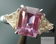 SOLD...Sapphire and Diamond Ring: Precision Cut 2.26ct Sapphire Emerald Cut Three Stone Ring R3537 