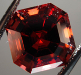 SOLD.....Loose Garnet: Precision Cut 4.56ct Malaya Garnet Asscher Cut Blood Red Color R3548