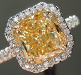 SOLD...Yellow Diamond Ring: 3.08ct Y-Z VS1 Radiant Cut Diamond Halo Ring GIA R3638