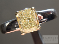 SOLD.....Yellow Diamond Ring: 1.22ct Radiant Cut Fancy Light Yellow SI1 GIA Great Color and Value R3674