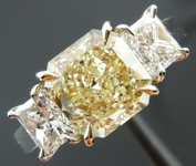 SOLD...Three stone Diamond Ring: 1.66ct Radiant Cut Y-Z VS1 GIA Amazing Cut R3686