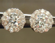 SOLD........Diamond Halo Earrings: .53ct tw Diamond Halo Earrings in 18K White Gold R3719
