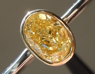SOLD.....Yellow Diamond Ring: .71ct Oval Shape Fancy Yellow VS1 GIA Bezel Set TRADE UP SPECIAL R3800