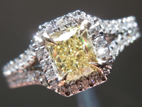 0.55ct Yellow VS2 Radiant Cut Diamond Ring R3805