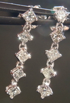  SOLD... Diamond Earrings: .46ct natural Grey Princess Diamond Dangles 18kt R3778