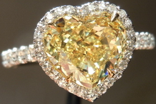 SOLD....Halo Diamond Ring: 2.09ct Heart Fancy Intense Yellow VS2- save BIG for FL- Uber Ring GIA R3880