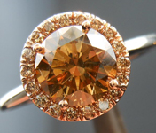 SOLD....Diamond Halo Ring: 1.41ct Round Brilliant Fancy Brown Yellow SI2 Brown Diamond Halo  R3899