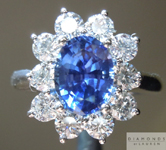 SOLD....Sapphire Ring: Precision Cut 1.77ct Blue Ceylon Sapphire Oval Shape Diamond Halo Ring R3905