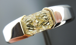 SOLD....Gent's Diamond Ring: 1.02ct M/SI1 Radiant Cut Diamond GIA 14K White and Yellow Gold R1673