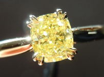 SOLD...0.84ct Intense Yellow SI2 Cushion Cut Diamond Ring R4123