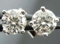 SOLD....Diamond Earrings: .52ctw Four Prong Studs Spade Family Great Cut R4094