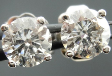 SOLD....Diamond Earrings: .82ctw Four Prong Studs Spade Family Fantastic Cut R4099