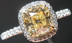 SOLD 1.05 Branded DBL Cut for color Old Mine Brilliant Uber Platinum setting R3953