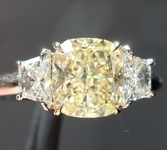 SOLD...Cushion Trapezoid Diamond:Ring 1.03ct Cushion Cut Fancy Light Yellow SI1 GIA SPECIAL R4343