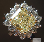 SOLD.... Yellow Diamond Ring: 3.37ct Y-Z Light Yellow VS2 Radiant Cut GIA Princess Halo Ring R4383