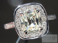 SOLD....Diamond Halo Ring: 1.01ct S-T VS2 Cushion Cut Diamond set in Platinum R2948