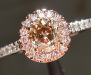 SOLD.... Brown Diamond Ring: .67ct Old European Cut Fancy Yellowish Brown VS2 GIA Pink Diamond Halo R4444