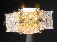 SOLD... 2.80ct Fancy Light Yellow Cushion Cut Diamond Ring GIA R4314