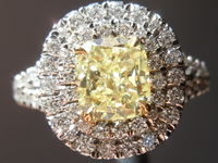SOLD....Halo Diamond Ring 1.14ct Fancy Yellow Diamond Ring Micro Pave GIA R4402