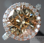 SOLD.....Brown Diamond Ring: 2.52ct Fancy Brown Yellow Round Brilliant Hand Forged Halo Ring- R4498
