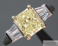 1.00ct Fancy Light Yellow SI1 Radiant Cut Diamond Ring R4521
