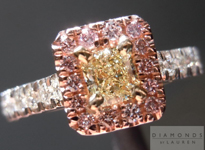 SOLD......0.33ct Light Yellow VS1 Radiant Cut Diamond Ring R4416