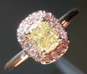 0.55ct Fancy Yellow SI1 Cushion Cut Diamond Ring R4610