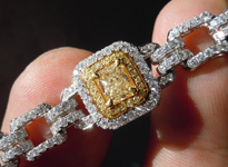 SOLD.........Yellow Diamond Bracelet: 9.84cts Yellow and White Diamond Bracelet 18K R4637