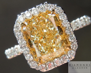 SOLD.... Yellow Diamond Ring: 1.80ct Fancy Light Yellow VS1 Radiant Cut GIA Uber Halo R4468
