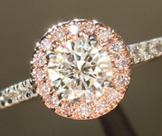 SOLD.....Colorless Diamond Ring: .52ct I/I1 Round Brilliant GIA Pink Diamond Halo R4661
