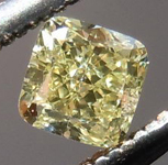 SOLD... Yellow Cushion Cut Diamond: .20ct Fancy Yellow VS2 Cushion Cut Perfect Square R4669