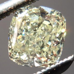 SOLD....Yellow Cushion Cut Diamond: .49ct Light Yellow VS1 Cushion Cut Beautiful Crushed Ice R4672