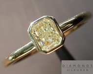 0.39ct Fancy Light Yellow VS1 Radiant Cut Diamond Ring R4648