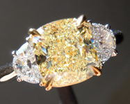 SOLD...Yellow Diamond Ring: 2.01ct W-X VS1 Cushion Cut GIA Three Stone Ring R4764