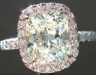 SOLD...Diamond Ring: 2.25ct K/VVS1 Cushion Cut GIA Pink Diamond Halo R4802